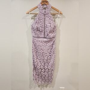 Bardot Lace Midi Dress in Soft Purple